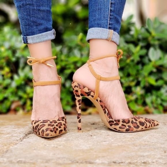Women's Leopard Pointy Toe High Heels - Picture 4 of 6